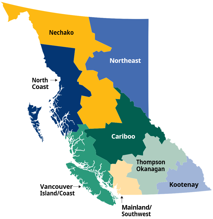 Map of British Columbia hunting regions