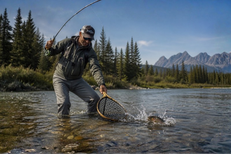 Remote mountain lake in British Columbia trout country