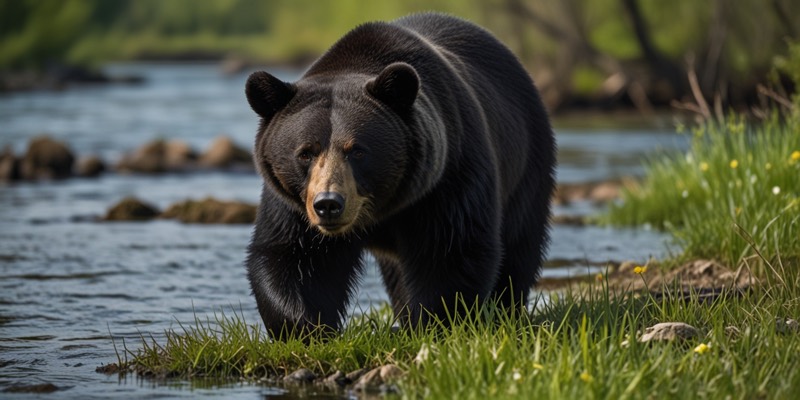Black bear in green British Columbia habitat