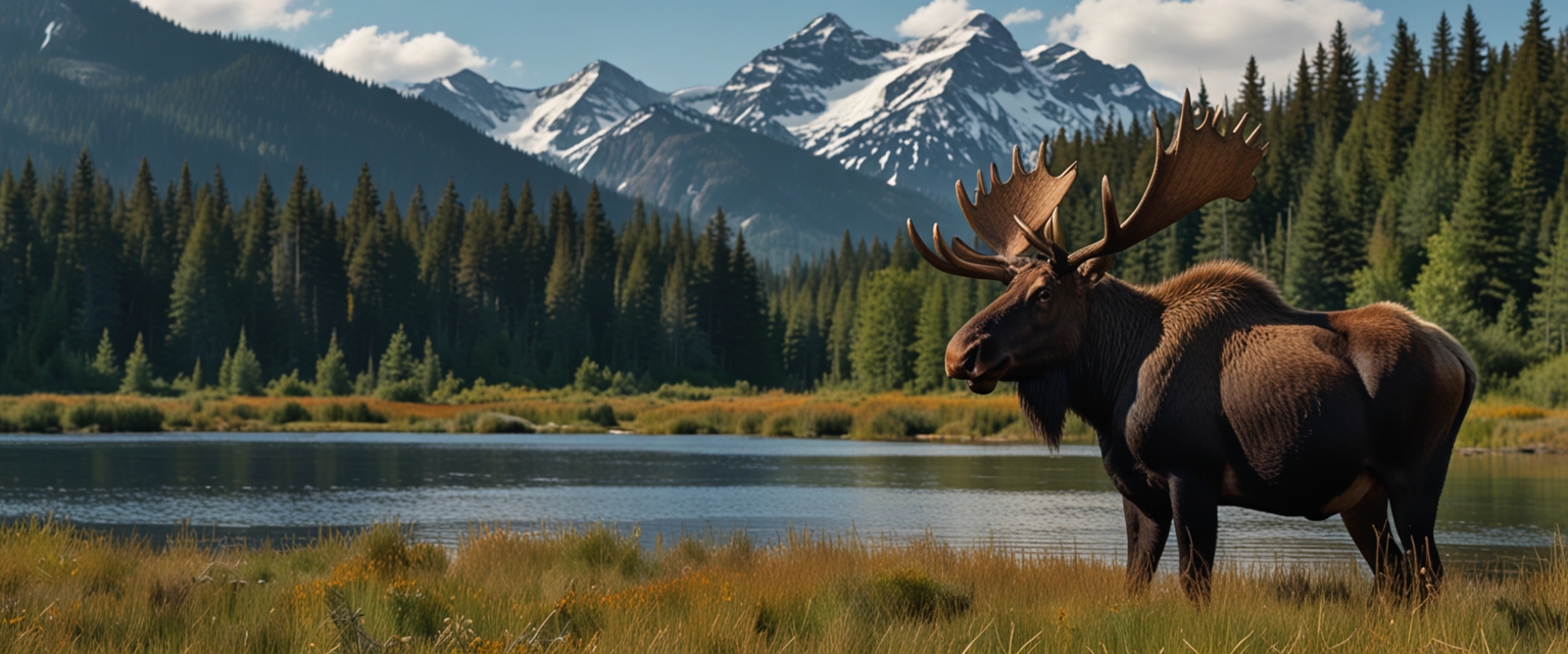 Moose in British Columbia mountain habitat